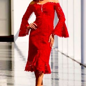 Boston proper red chunk lace